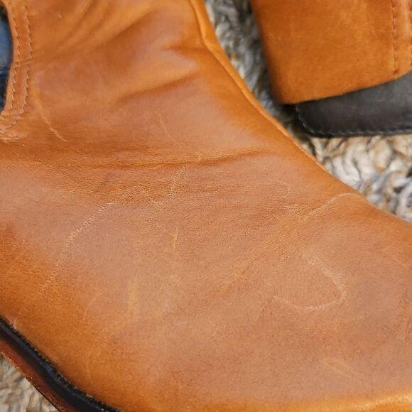 J Shoes Hardwick Ankle Boots Two-Tone Leather Stacked Heel EU 36 US 6 - Picture 4 of 12